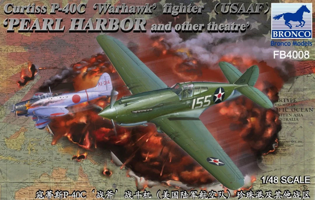 Bronco Models 1/48 Curtiss P-40C `Warhawk` Fighter (USAAF)