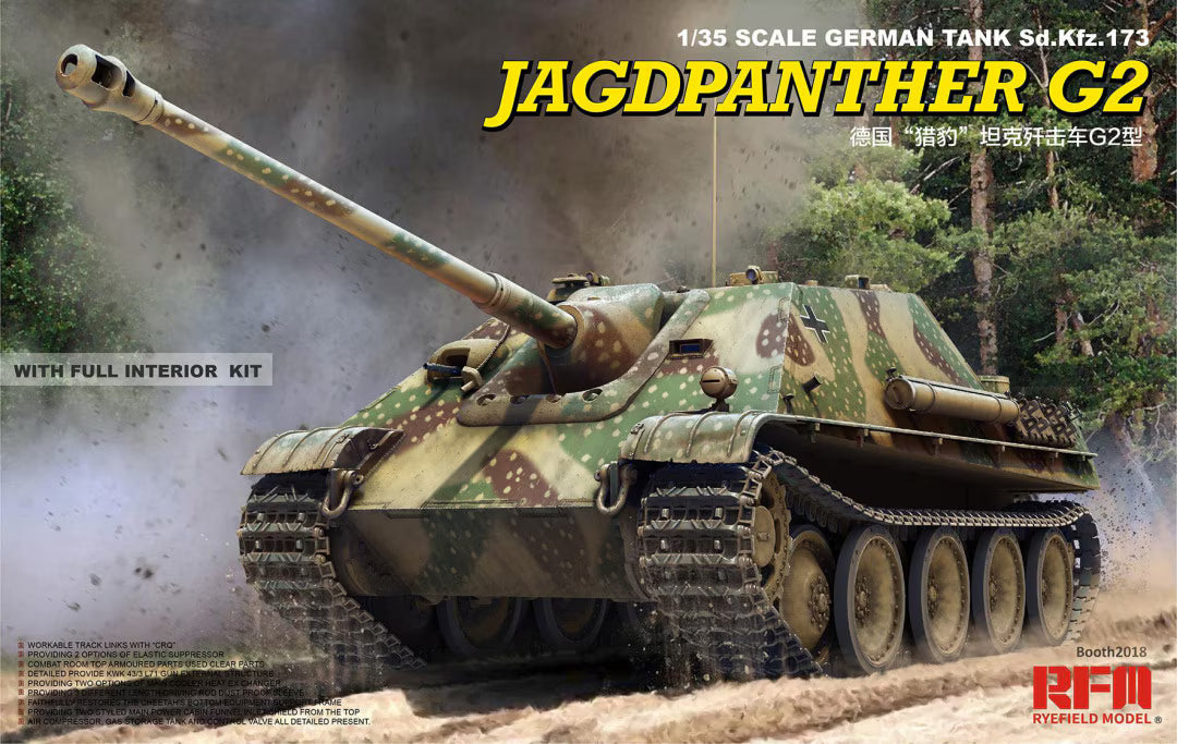 Rye Field 1/35 Sd.Kfz 173 Jagdpanther G2 w/ Full Interior & Workable Tracks 5022