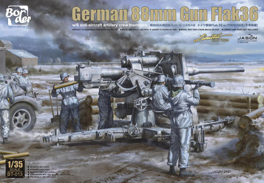 Border Model 1/35 German 88mm Gun Flak36 w/6 anti-aircraft artillery Limited Edition Tin