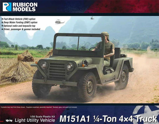 Rubicon Models 280124 M151A1 4x4 Utility Truck 28MM (1/56) Wargaming Miniature