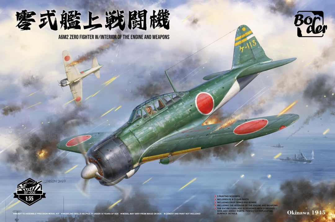Border Model 1/35 A6M2 Zero Fighter w/Interior of the Engine and Weapons