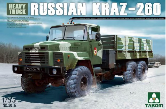 Takom 1/35 Heavy Truck Russian KRAZ-260 Model Kit