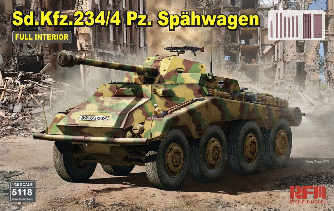 Rye Field 1/35 Sd.Kfz. 234/4 Pz. Spähwagen w/Full Interior 5118