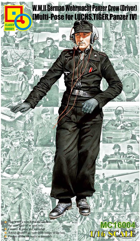 Classy Hobby 1/16 W.W.II German Wehrmacht Panzer Crew (Driver) MC16004 Model Kit