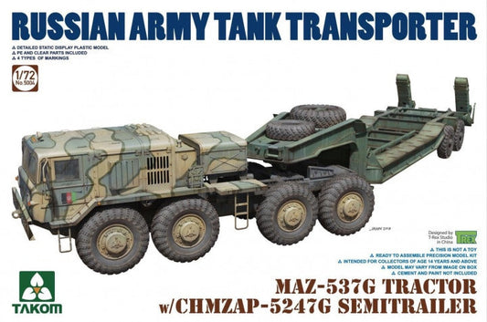Takom 1/72 MAZ-537G Tractor w/ CHMZAP-5247G Semitrailer