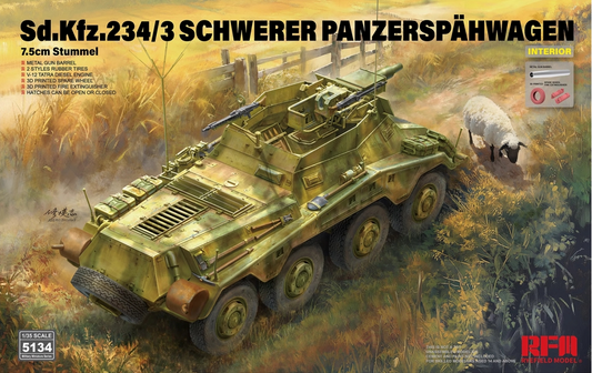 Rye Field Model 1/35 Sd.Kfz. 234/3 Schwerer Panzerspähwagen 7.5cm Stummel
