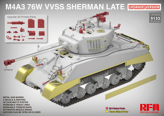 Rye Field Model 1/35 M4A3 Sherman 76W VVSS Late Upgrade Version