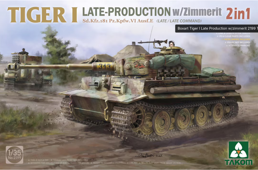 Takom 1/35 2199 Tiger I Late Production w/zimmerit