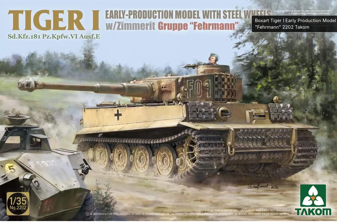 Takom 1/35 Tiger I Early with Steel Wheels w/zimmerit Gruppe "Fehrmann"