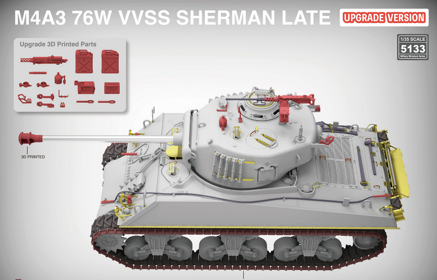 Rye Field Model 1/35 M4A3 Sherman 76W VVSS Late Upgrade Version