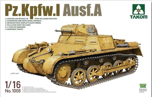 Takom 1/16 1008 Pz.Kpfw.I Ausf.A Model Kit