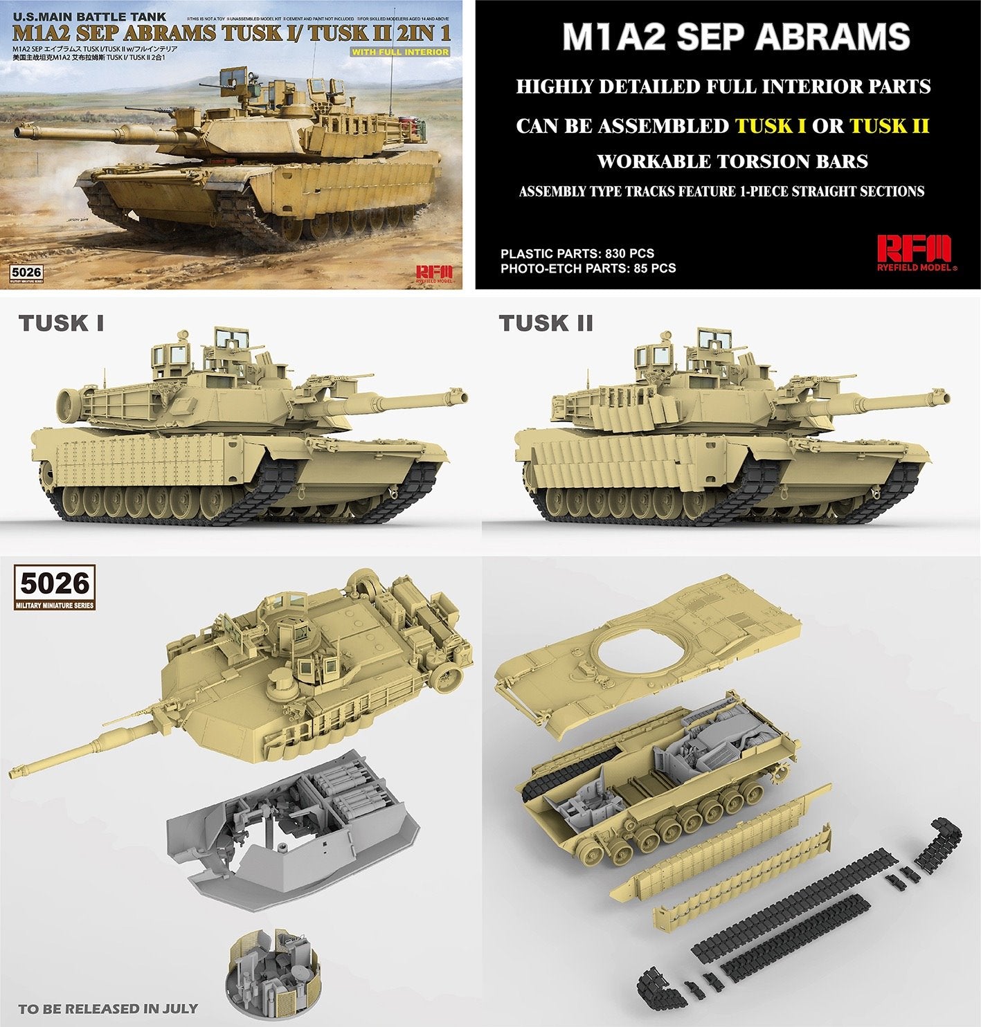 Rye Field 1/35 U.S. Main Battle Tank M1A2 SEP Abrams Model Kit