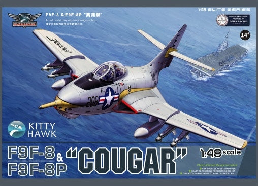 Kitty Hawk 1/48 F9F-8 & F9F-8P "Cougar" Model Aircraft Kit