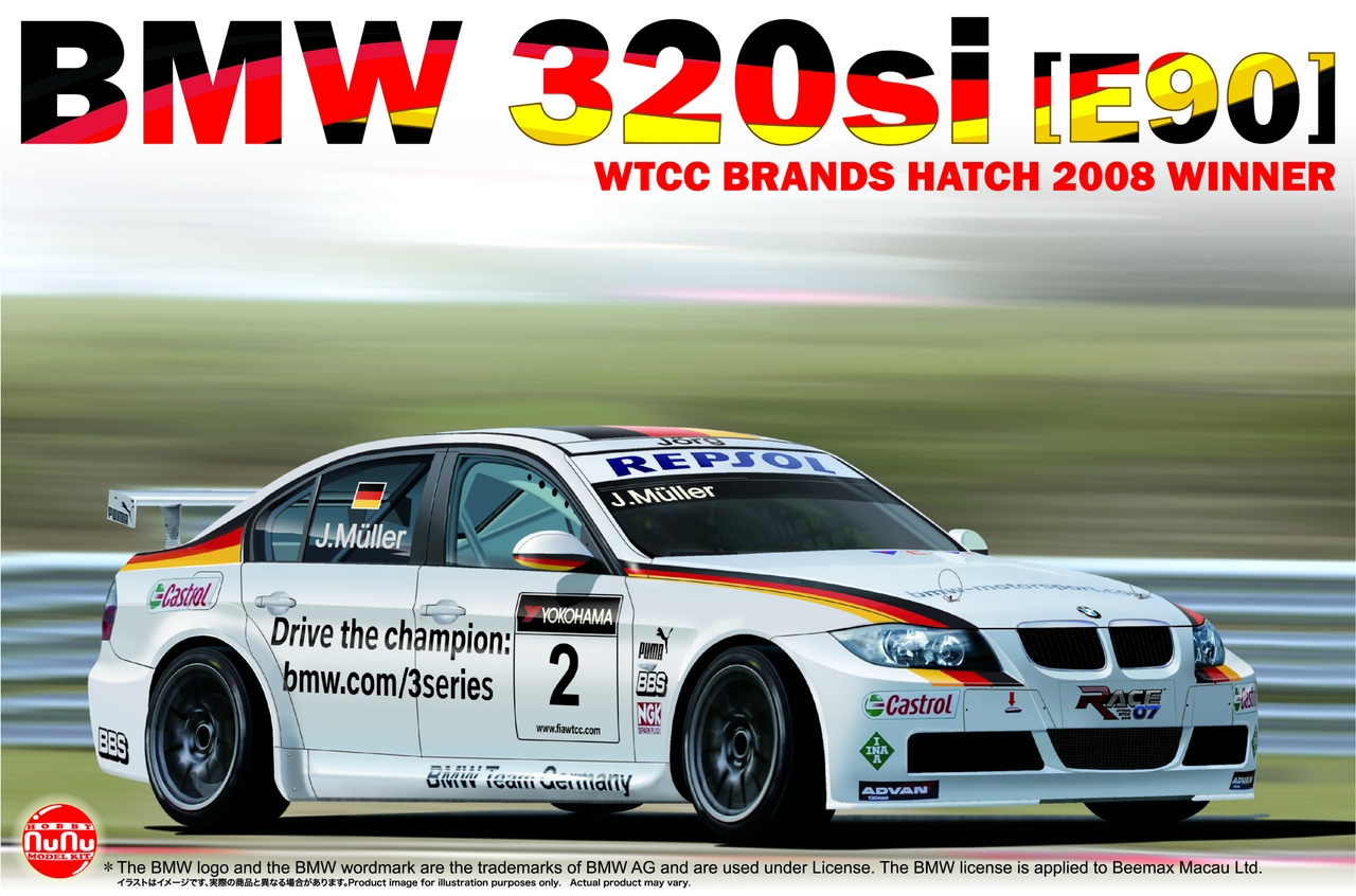 Nunu 1/24 24037 BMW 320si E90 2008 WTCC Brands Hatch Winner Model Kit