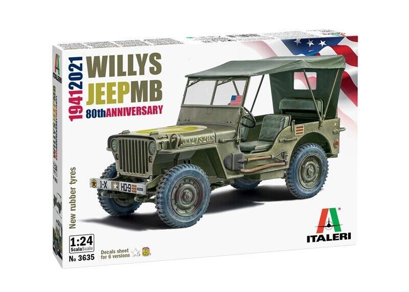 Italeri 1/24 3635 Willys Jeep MB 80th Year Anniversary Model Kit