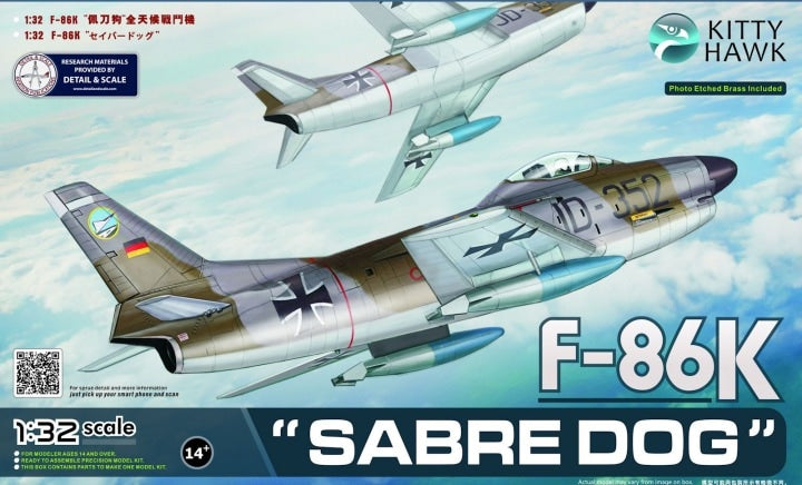 Kitty Hawk 1/32 F-86K "Sabre Dog" Model Kit