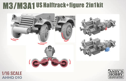 Andy's Hobby HQ 1/16 M3/M3A1 U.S. Halftrack 2 in 1 Kit IN STOCK!