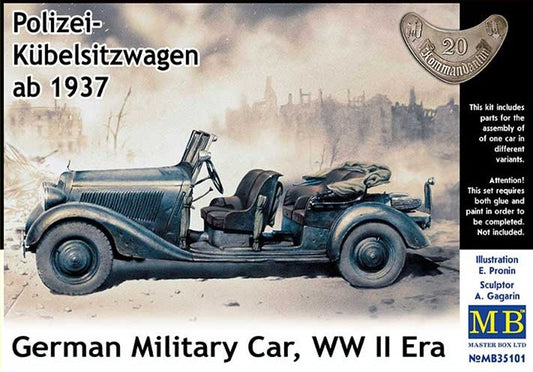 Masterbox 1/35 Polizei-Kübelsitzwagen 1937 German Military Car