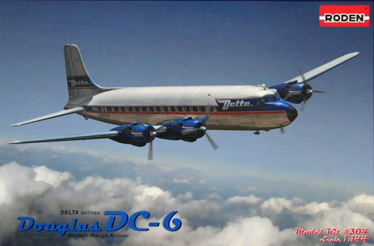 Roden 1/144 304 Douglas DC-6 Delta American Civil Plane