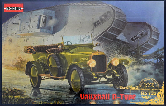 Roden 1/72 Vauxhall D-type British staff car WWI Model Kit