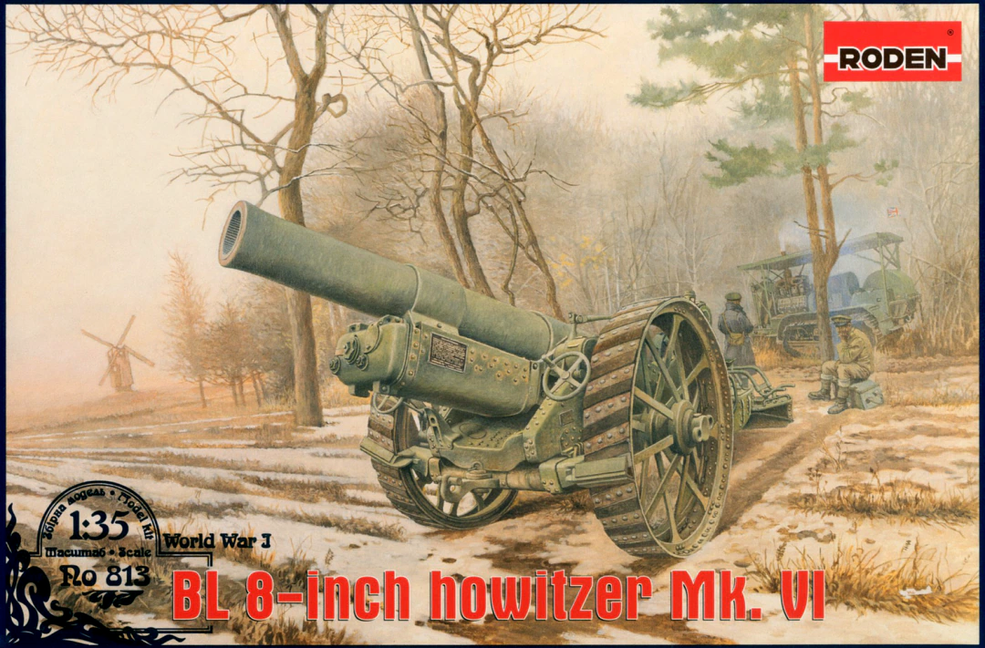 Roden  1/35 813 BL 8-inch Howitzer Mk.VI Model Kit