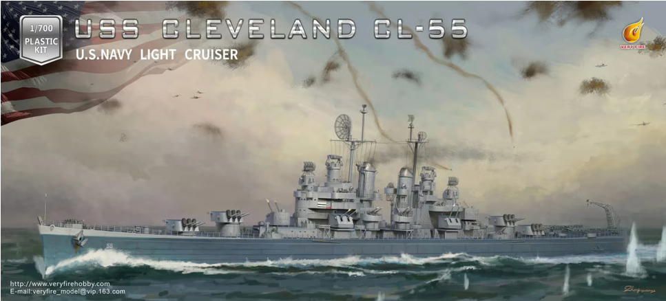 Very Fire 1/700 US Navy Light Cruiser USS Cleveland CL-55