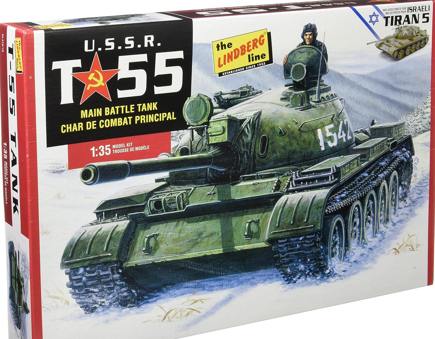 Lindberg 1/35 USSR T-55 Battle Tank Model Kit