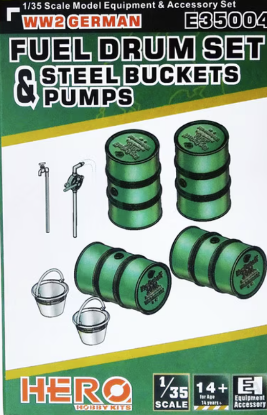 Hero Hobby 1/35 WWII German Fuel Drum Set