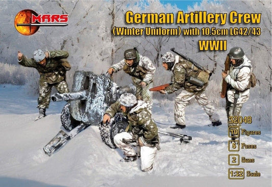 Mars 1/32 32048  German Artillery Crew (winter Uniform) & 10,5cm LG 42/43