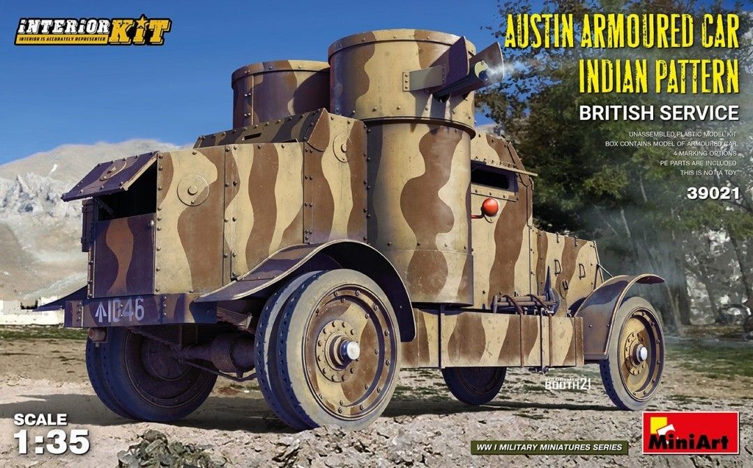 Miniart 1/35 39021 Austin Armoured Car Indian Pattern British Service Model Kit