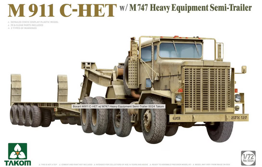 Takom 1/72 5024 M911 C-HET w/ M747 Heavy Equipment Semi-Trailer Model Kit