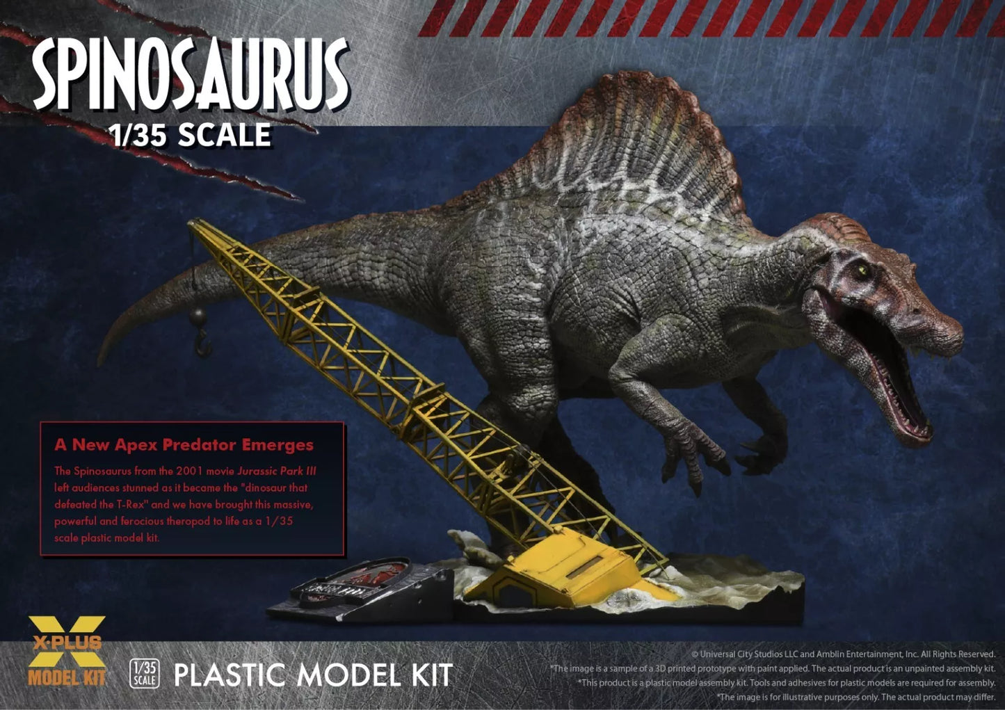 X-PLUS 411-200099 1/35 Jurassic Park 3 Spinosaurus Model Kit