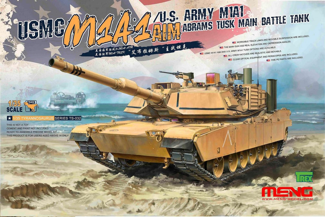 Meng Model 1/35 Abrams M1A1 AIM / M1A1 TUSK USMC/US Army Tank
