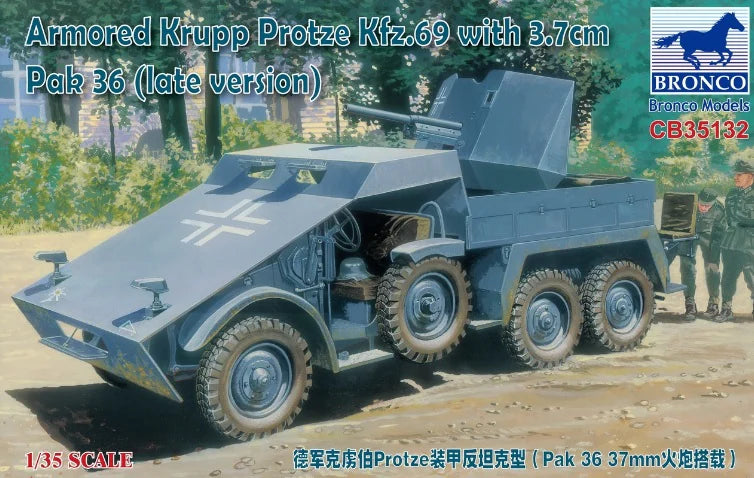 Bronco Models 1/35 Armored Krupp Protze KFZ.69 with 3.7cm Pak 36