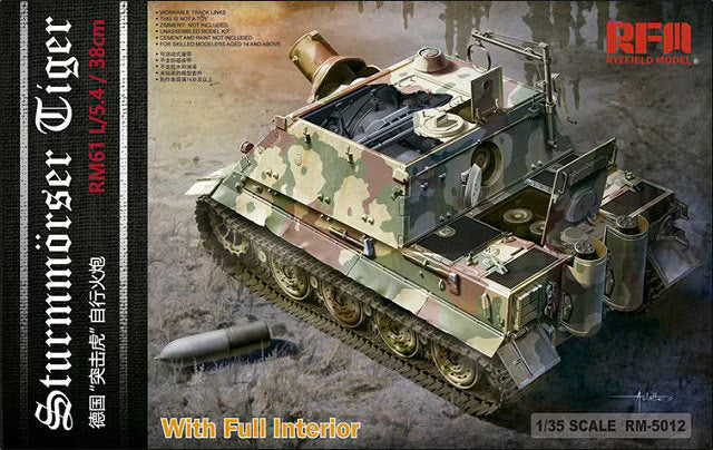 Rye Field 1/35 Sturmmorser Tiger RM61 L/5,4 / 38 cm w/ Full Interior 5012