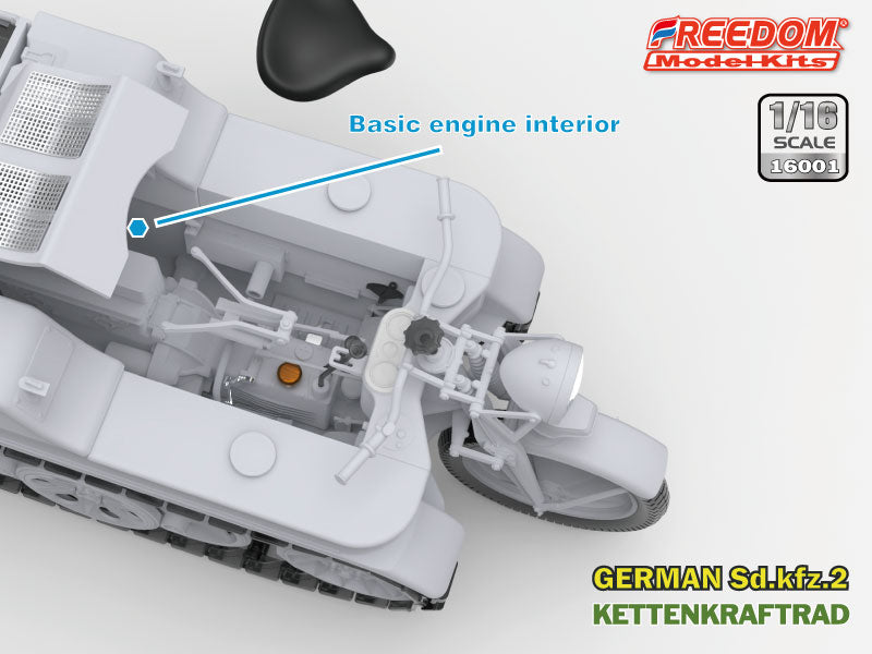 Freedom Model Kit 1/16 16001 WWII German Sdkfz 2 Kettenkraftrad Model Kit