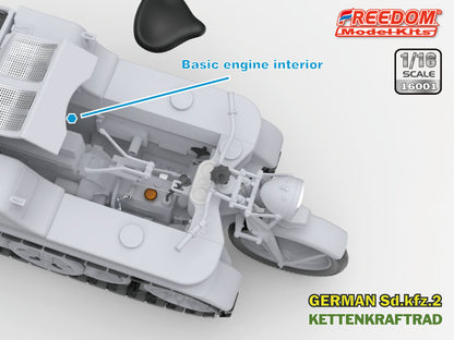 Freedom Model Kit 1/16 16001 WWII German Sdkfz 2 Kettenkraftrad Model Kit