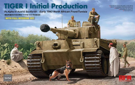 Rye Field 1/35 Tiger I Initial Production Early 1943 North African Front w/Full Interior 5050