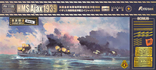 FlyHawk 1/700 HMS Ajax 1939 Light Cruiser Deluxe Edition