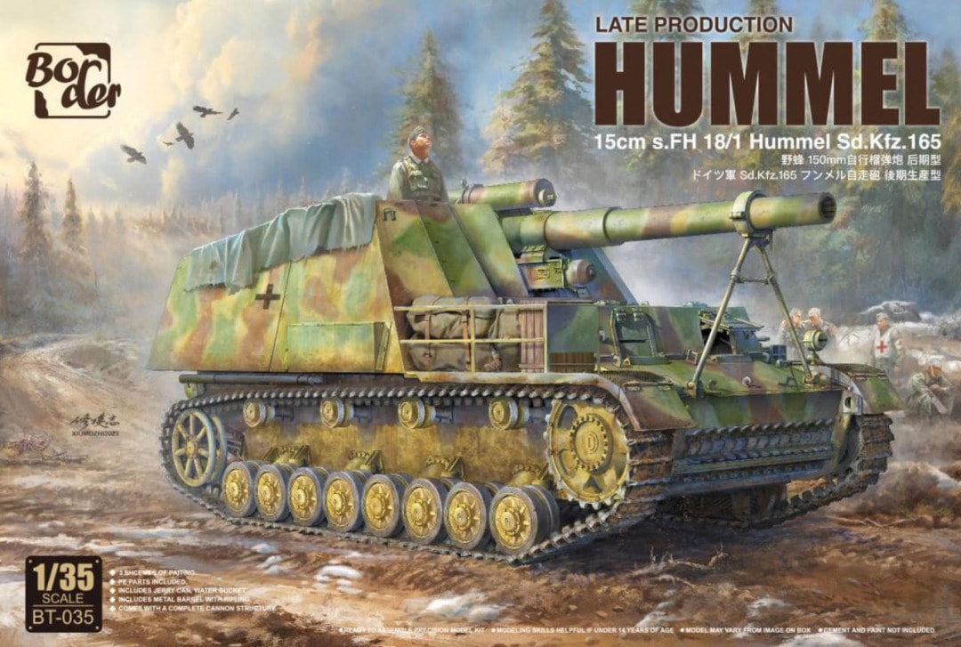 Border Modle 1/35 15cm s.FH 18/1 Hummel Sd. Kfz. 165 Late Production Model Kit
