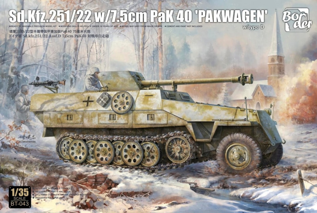Border Model 1/35 Sd.Kfz.251/22 w 7.5cm PaK 40 "Pakwagen" Model Kit