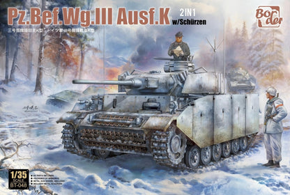 Border Model 1/35 Pz.Bef.Wg.III Ausf.K 2in1 w/Schürzen BT-048 Model Kit