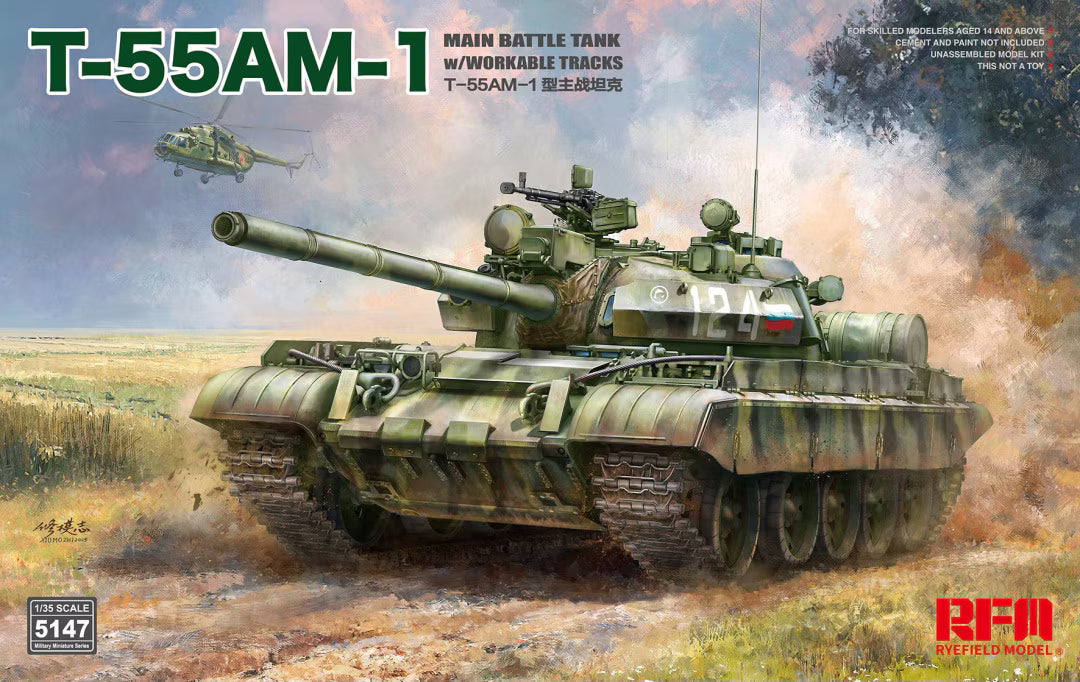 Rye Field 1/35 T-55AM-1 Main Battle Tank w/Workable tracks 5147