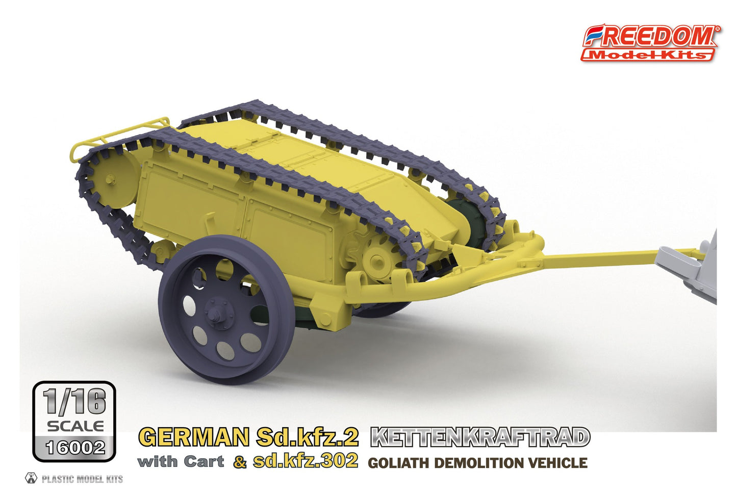 Freedom Model 1/16 German Sd.Kfz.2 Kettenkraftrad with Cart & Sdkfz 302 Goliath Vehicle