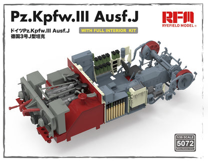 Rye Field 1/35 Pz.Kpfw.III Ausf. J w/Full Interior Kit 5072 Model Kit