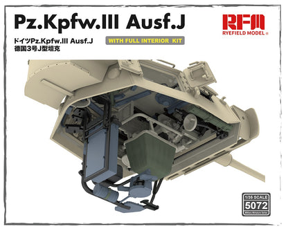 Rye Field 1/35 Pz.Kpfw.III Ausf. J w/Full Interior Kit 5072 Model Kit