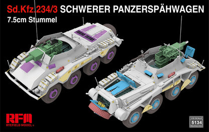 Rye Field Model 1/35 5134 Sd.Kfz. 234/3 Schwerer Panzerspähwagen 7.5cm Stummel