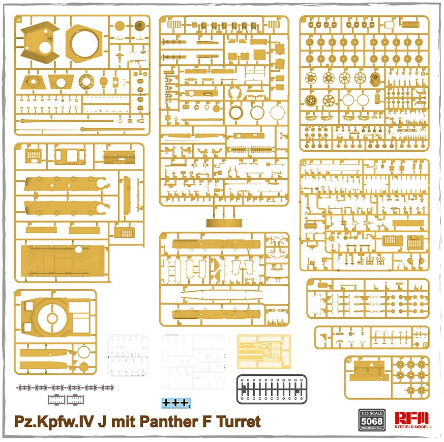 Rye Field 1/35 Pz.Kpfw.IV J mit Panther F Turret Model Kit