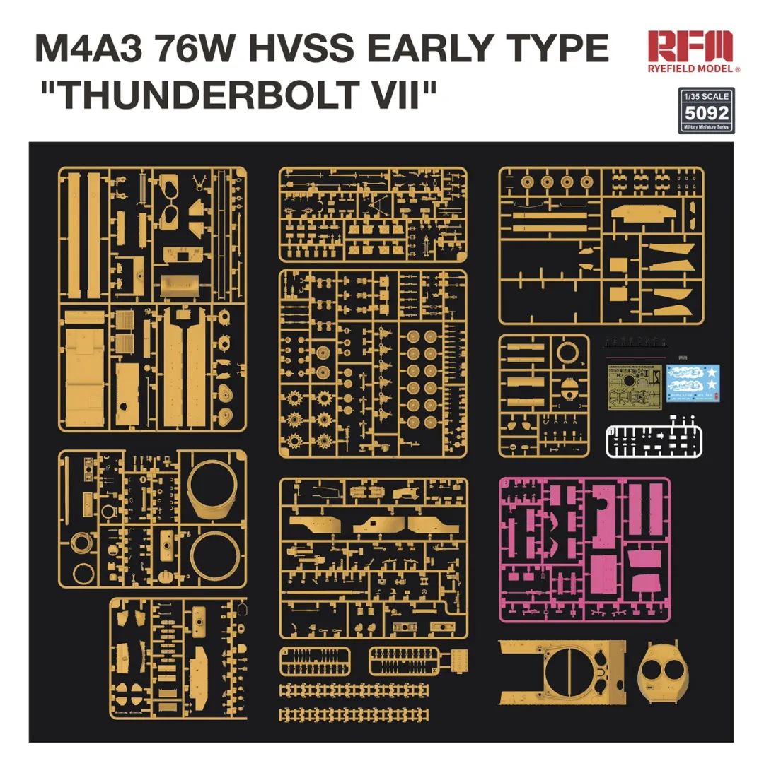 Rye Field 1/35 M4A3 76W HVSS Early Type 5092 Model Kit
