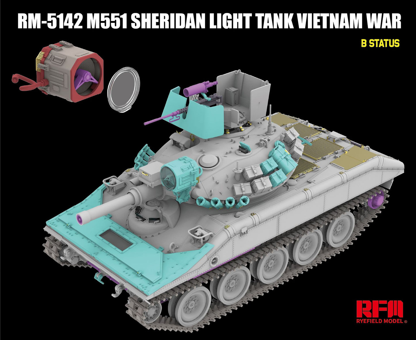 Rye Field Model 1/35 M551 Light Tank Sheridan Vietnam War Model Kit